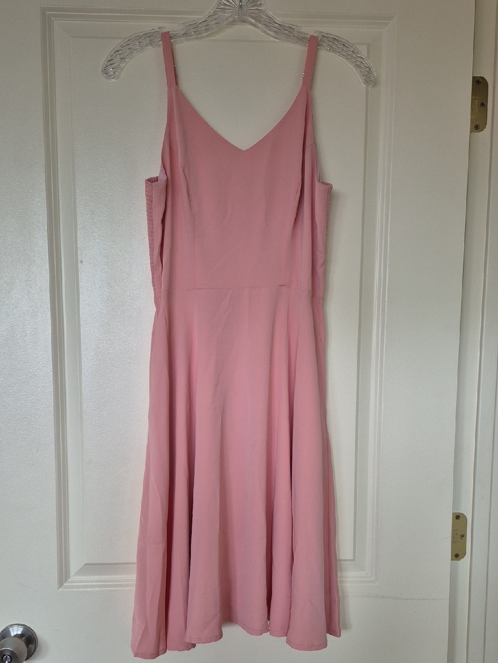 Women's Pink V-Neck Adjustable Strap Dress